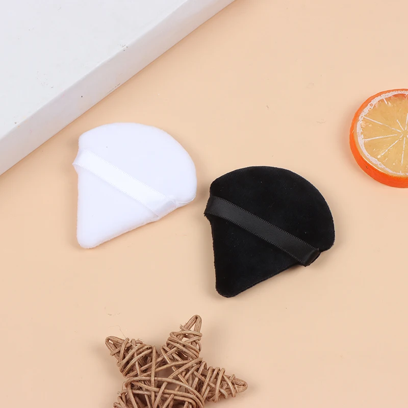 2Pcs Cosmetic Puff Triangle Velvet Mini MakeUp Sponge Puffs Make Up Tools.~