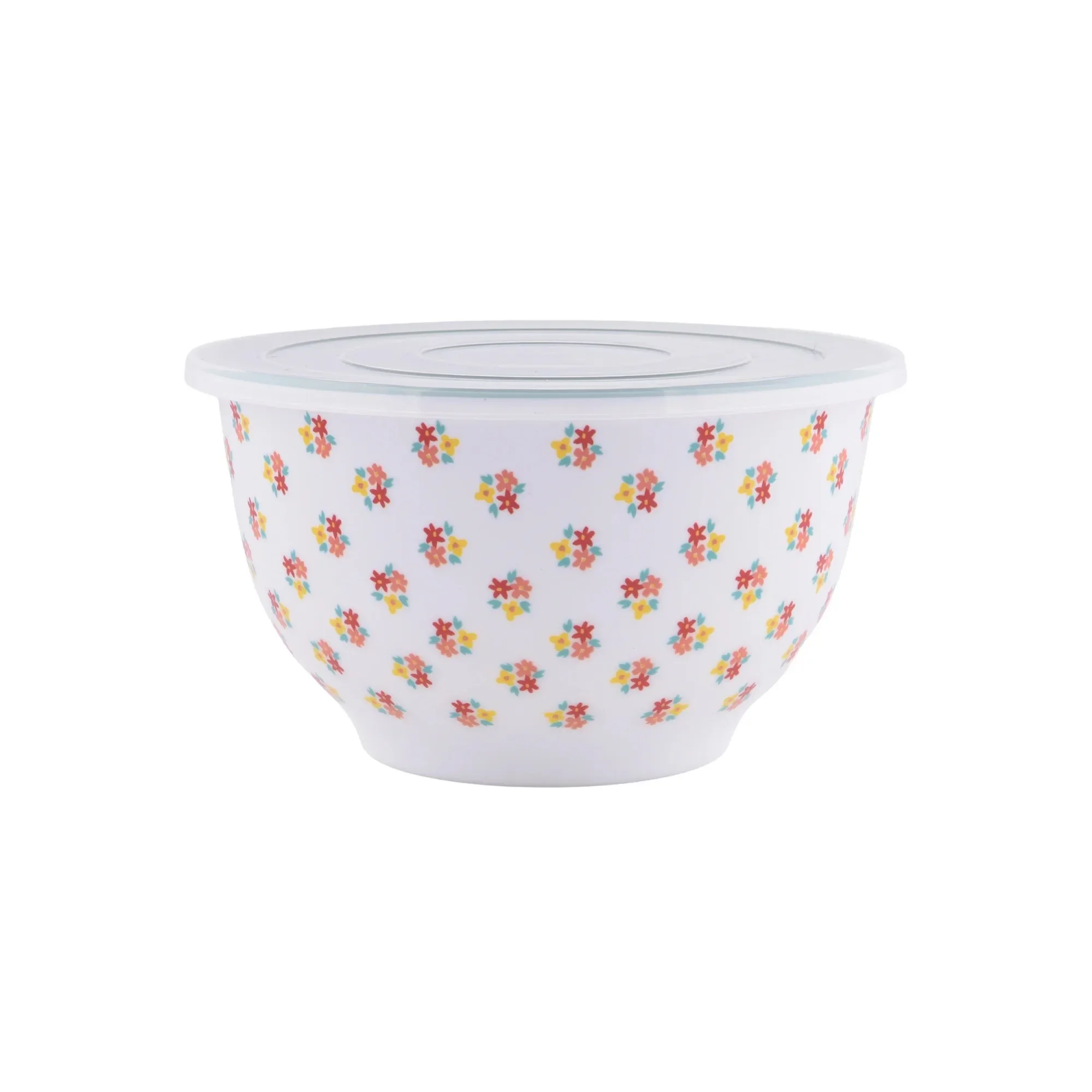 Melamine Mixing Bowl Set 10 Piece Spring Bouquet, Nesting Mixing Bowls with Lids, Durable Kitchen Prep & Serving Bowls