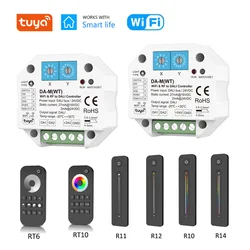 Tuya WiFi RF DALI Converter Dimmer Controller DIM CCT RGB RGBW RGB+CCT Strip 2.4G Remote Smart Life APP Control for Alexa Google