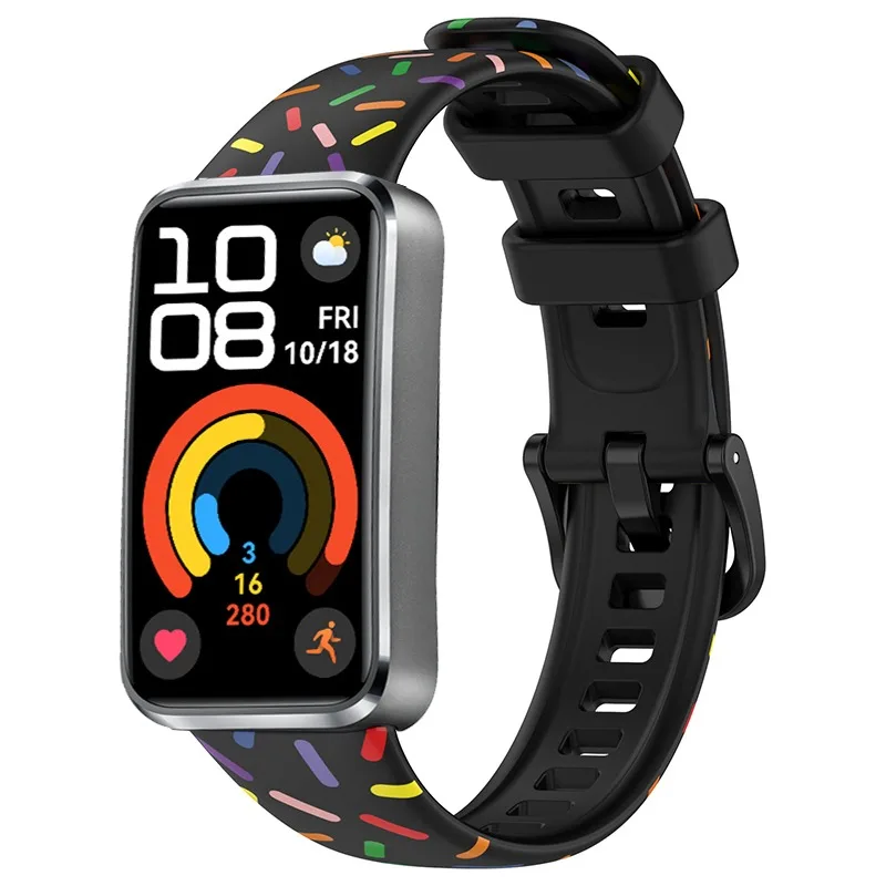 ソフトシリコンストラップ Huawei 社バンド 10 9 8 プリントブレスレット交換可能なリストバンドコレア Huawei 社バンド 10 9 ストラップアクセサリー