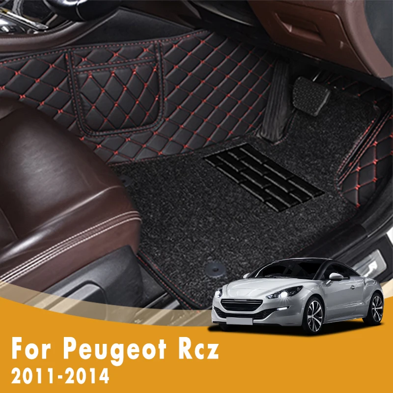 

RHD Custom Car Floor Mats For Peugeot Rcz 2014 2013 2012 2011 Double Layer Wire Loop Foot Pedal Car Styling Auto Accessories Rug