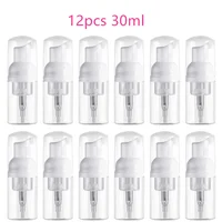 12 Uds 30/60ml botella de espuma portátil bomba vacía botella transparente loción dispensador de champú caliente Koop botellas recargables bomba botella de espuma