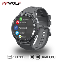 PPWOLF 2023 New 4G LTE Android Smart Watch 6+128G Dual CPU SIM Card Slot Wifi APP Download GPS Navigation Camera Smartwatch Man