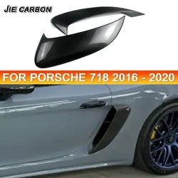 For Porsche 718 981 Boxster Cayman GT4 Style Carbon Fiber Car Body Kit Fender Side Air Intakes Vents Cover Trim 2016-2020