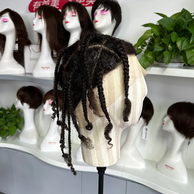 Pudełko plecione peruki pełne peruki typu Lace z ludzkich włosów splecione włosy peruki dla kobiet Twist Locs ludzkie zaplatanie włosów Afro