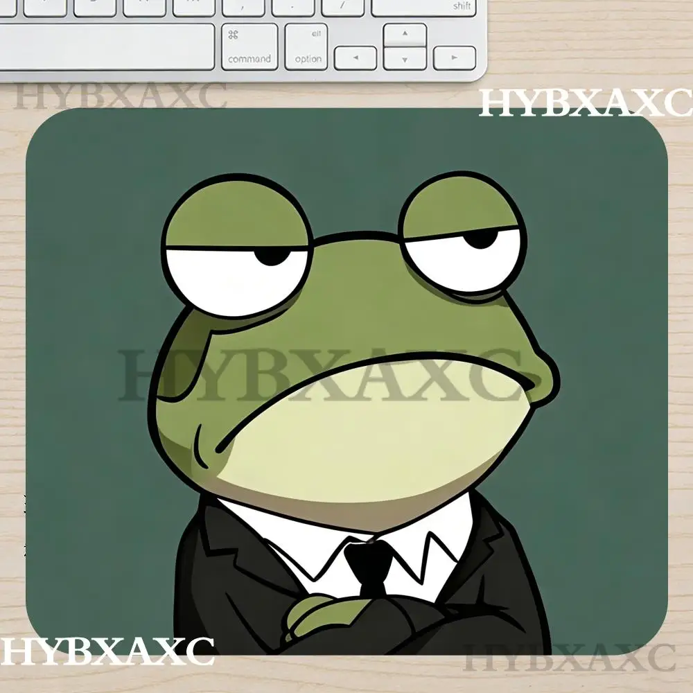 HYBXAXC Cartoon Patterned Rubber Small Mouse Pad Green Frog designs square portable desk anti-slip edge-bound office accessories
