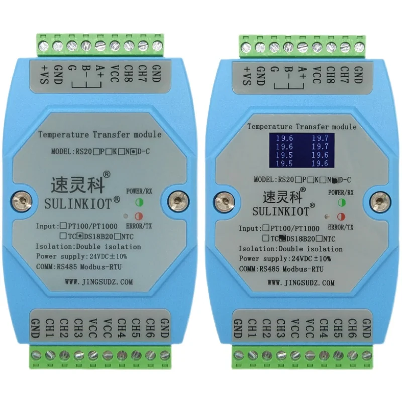Imagem -03 - Módulo de Aquisição de Temperatura Ds18b20 de Canais Modbus-rtu Comunicação Rs485 Rs20d-c