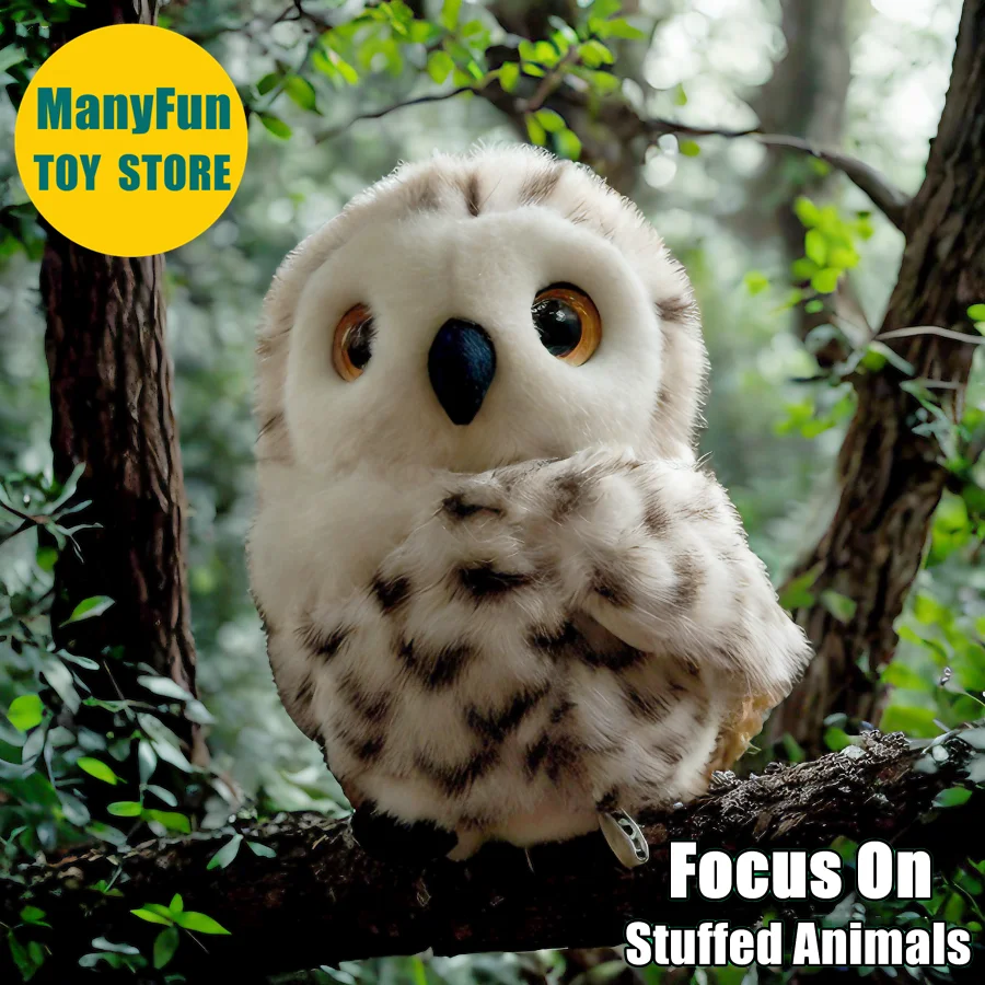 

Snowy Owl Plush Toy - Realistic White Owl Stuffed Animal, Lifelike Arctic Owl Plushie, Falcon Simulation Doll Gift