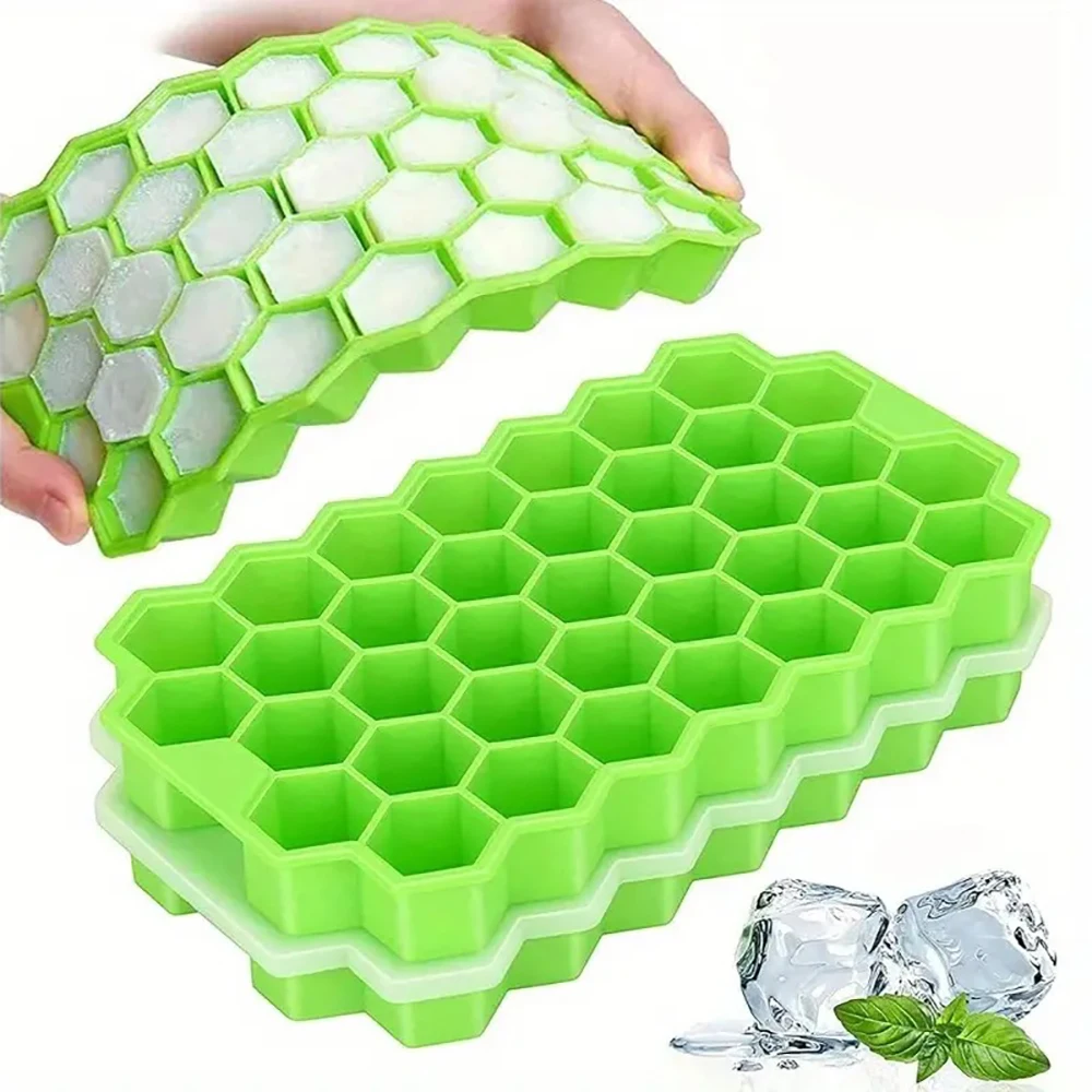 37 شبكة صينية مكعبات الثلج مع غطاء قالب من السيليكون العسل لتقوم بها بنفسك صانع الثلج الغذاء الصف سهلة إزالة قالب الثلج أدوات المطبخ الحلوى البار #5