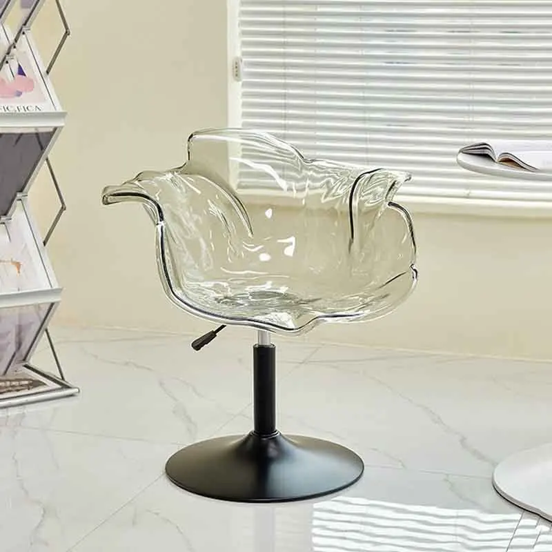 Nordic Furniture Transparent Petal Chair Elevating Leisure Seat Creative Dining Chairs Bedroom Dressing Stool Backrest Armchair