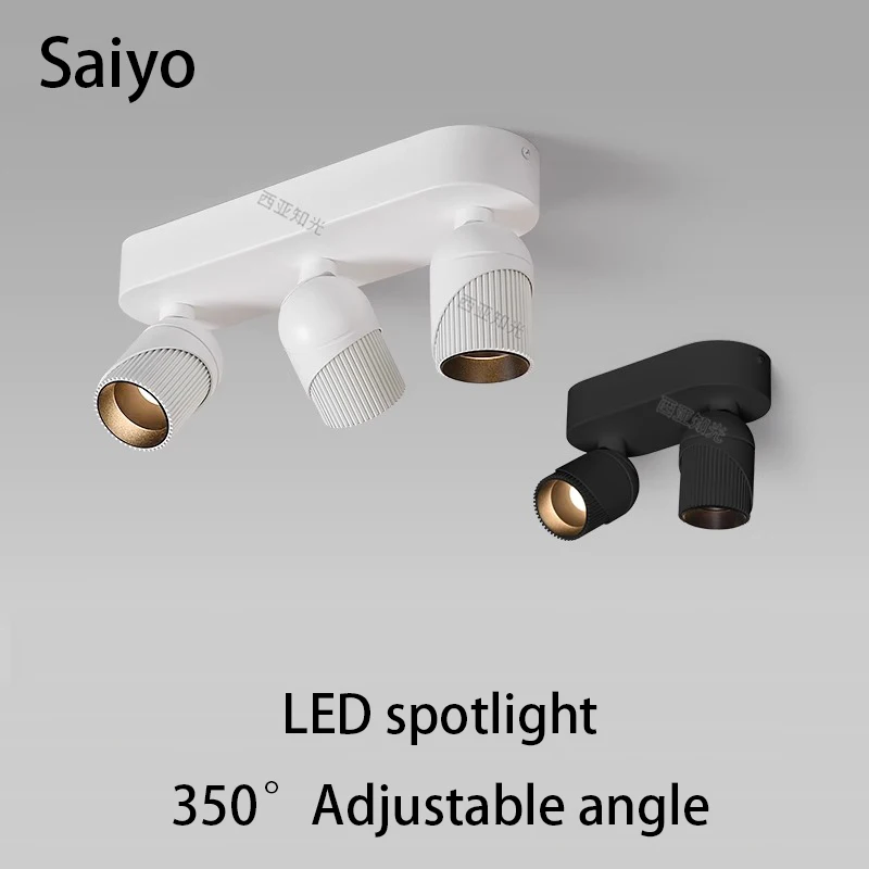 

Светодиодный прожектор для поверхностного монтажа, потолочный светильник с регулируемым углом, 2 3 головки COB, белый, черный, светильник Foco, 110 В, 220 В