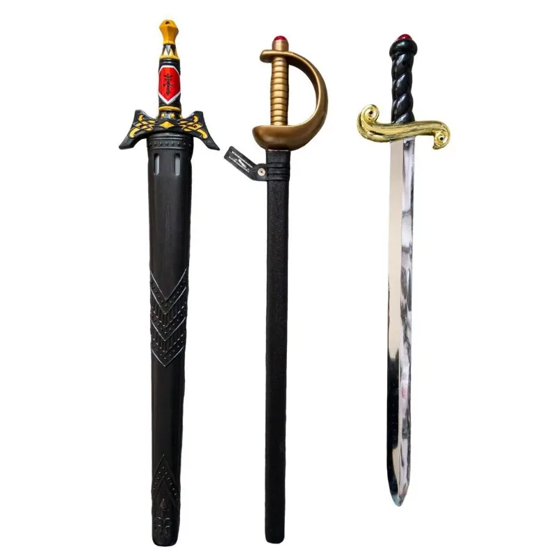 Miecz treningowy średniowieczny 70 cm / 27,56 cala, plastikowy model katany do cosplayu, rekwizyty do treningu gier, gadżety, zabawka kolekcjonerska, rękodzieło sportowe.