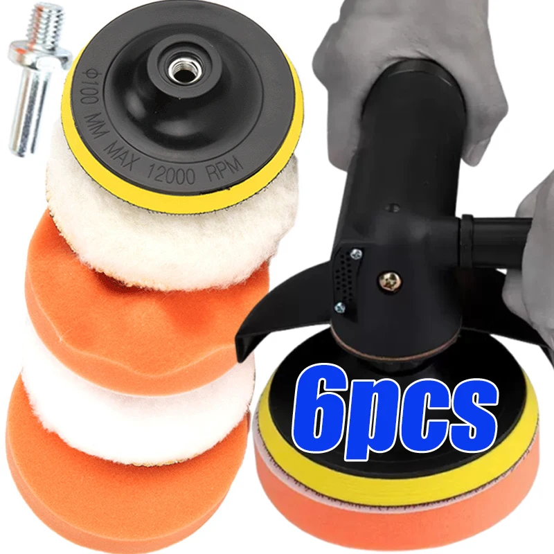 3/4-Zoll Auto-Polierpad-Set Waschbare Wiederverwendbare Schwamm-Wollfaser-Polierpads Weiche Flexible Autopolierpads für Autoreinigung