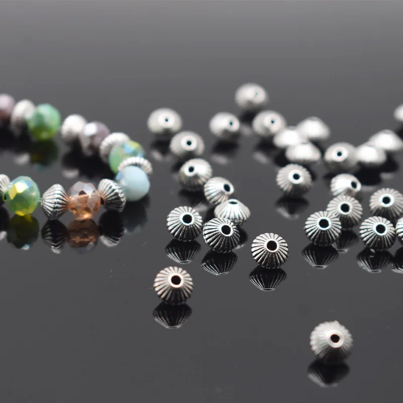 20/50 Stks/partij Spacer Kralen Charms Antiek Zilver Kleur Groot Gat Europese Mentale Kralen Sieraden Maken Armbanden Diy Accessoires