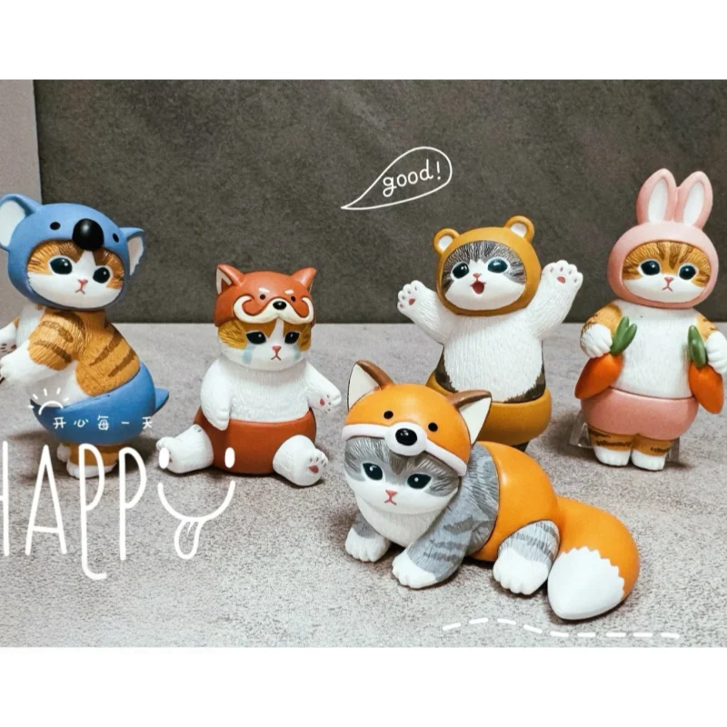 Caja misteriosa ciega Original Maofusandi Nyanpants lindo gato Kawaii gatito Cosplay conejo oso zorro Koala figuras Pand rojas