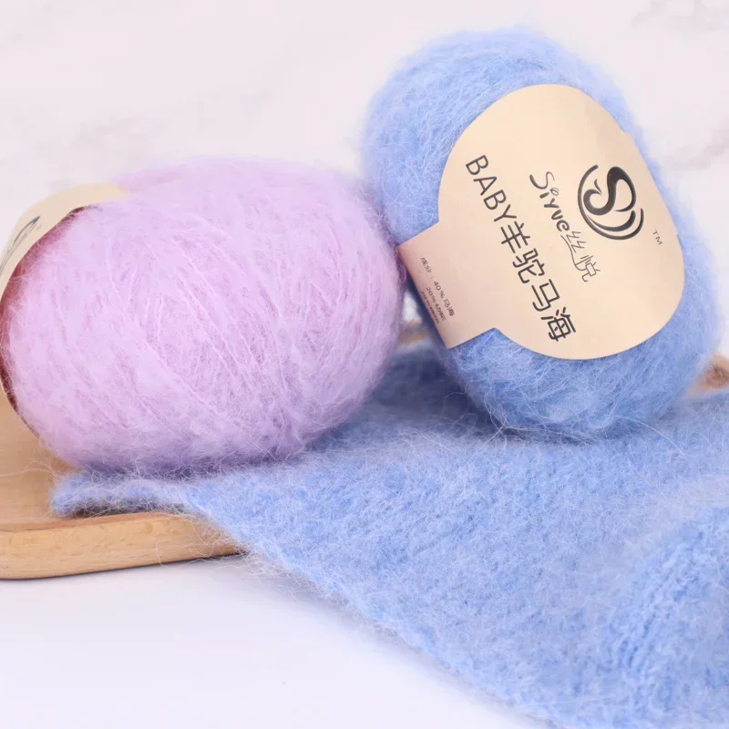 BABY Alpaca Mare Hair z wysoką zawartością wełny i miękką i klełą teksturą, nowy produkt ręcznie robionych tkane kulki z przędzy