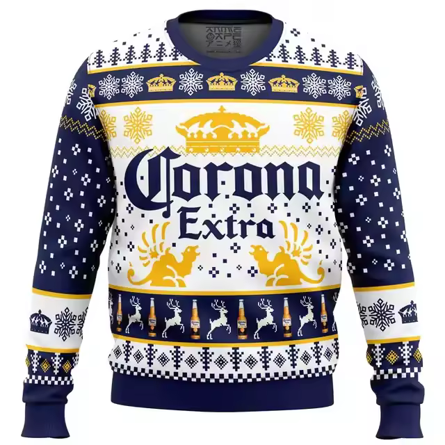 2025 New CORONA EXTRA Christmas Gift Ugly Sweater Hot Selling Merry Christmas Fashion 3D Printed Oversized O-neck Pullover shirt - Image 11