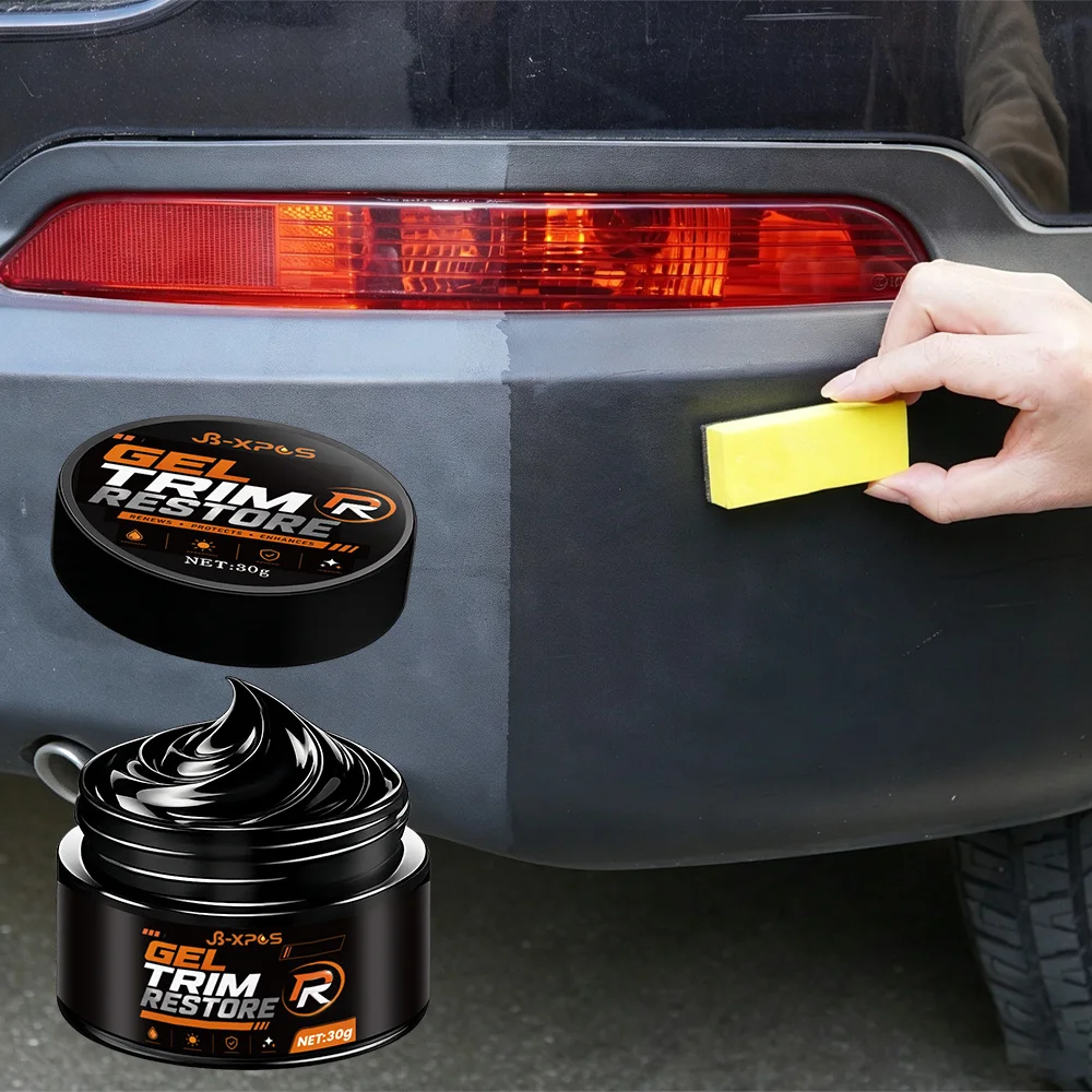 Car Plastic Leather Restorer Paste Black Dye Repair Faded Trim Restore Matte Finish Anti-Aging Coating Auto Detailing YT2026