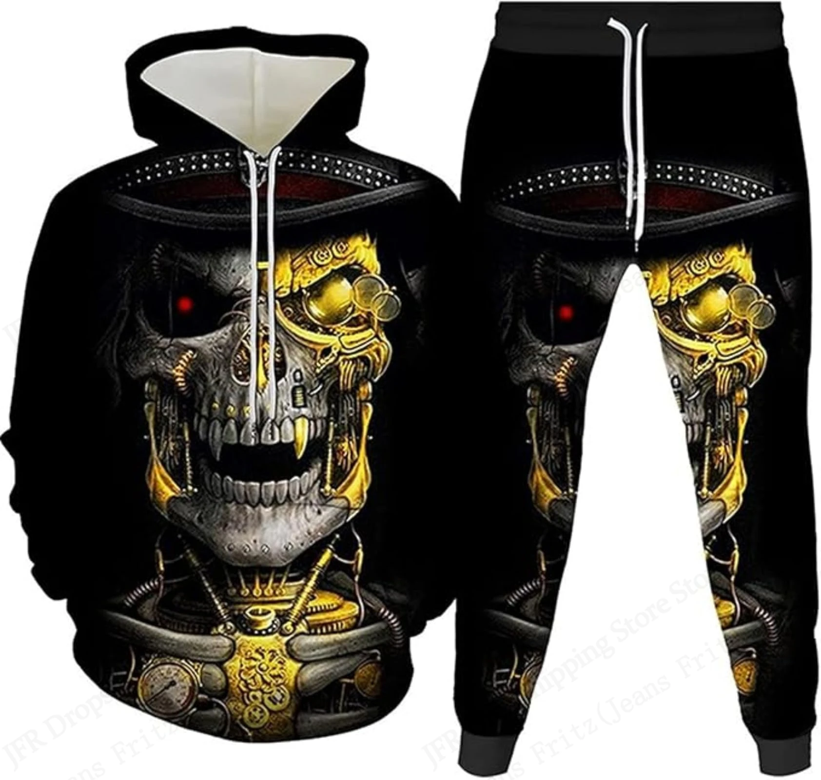 

Fashion Skull Pattern 3D Print Hoodies Pant Sets Men Hooded Sweatshirts Sweatpants Casual Two Piece Suits Tracksuit Man Clothing