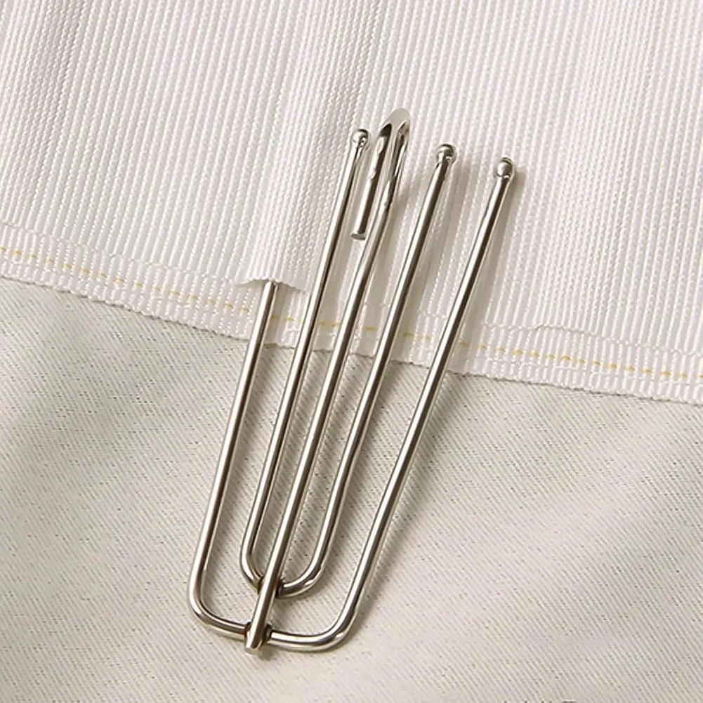 Silver Metal Curtain Hooks Stainless Steel for Modern Drapery Rings 40 50 60 or 150 Pieces Window Hardware Set