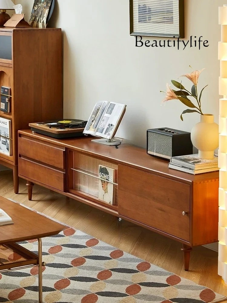 

muebles para hogar Nordic Antique Style Solid Wood TV Cabinet Simple Home Audiovisual Cabinet