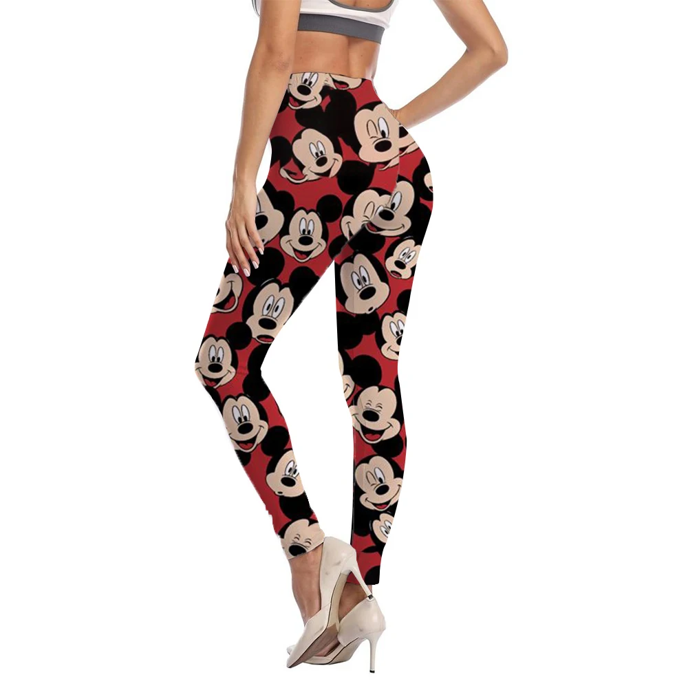 Women Fashion Disney Mickey Mouse print Leggings Sexy Print Femme Push Up Pants Casual Camo Sport Workout Fitness Legging