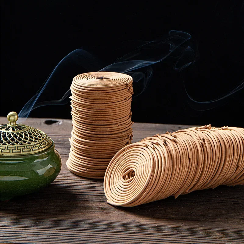 Natural Sandalwood Coils Incense 120 Plates/box Handmade Incense Coil Fragrance Burn for 2-4 Hours No Chemicals Relieve Stress