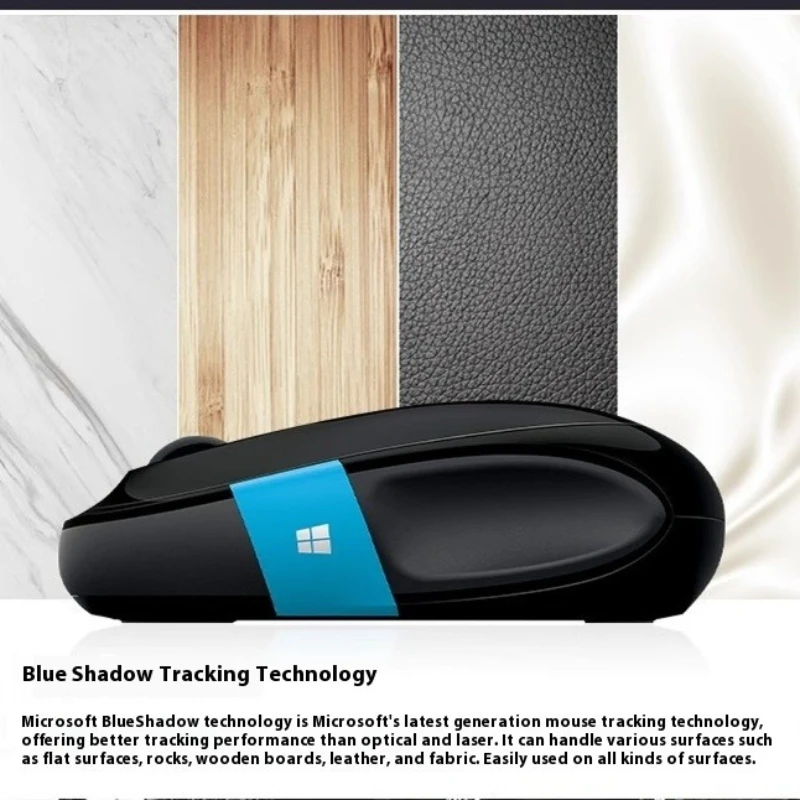 Sculpt Slide Mouse ปรับแต่งการเชื่อมต่อบลูทูธไร้สาย Blue Shadow ที่สะดวกสบาย 1,000dpi 3 ปุ่มสําหรับเมาส์สําหรับเล่นเกมในสํานักงาน