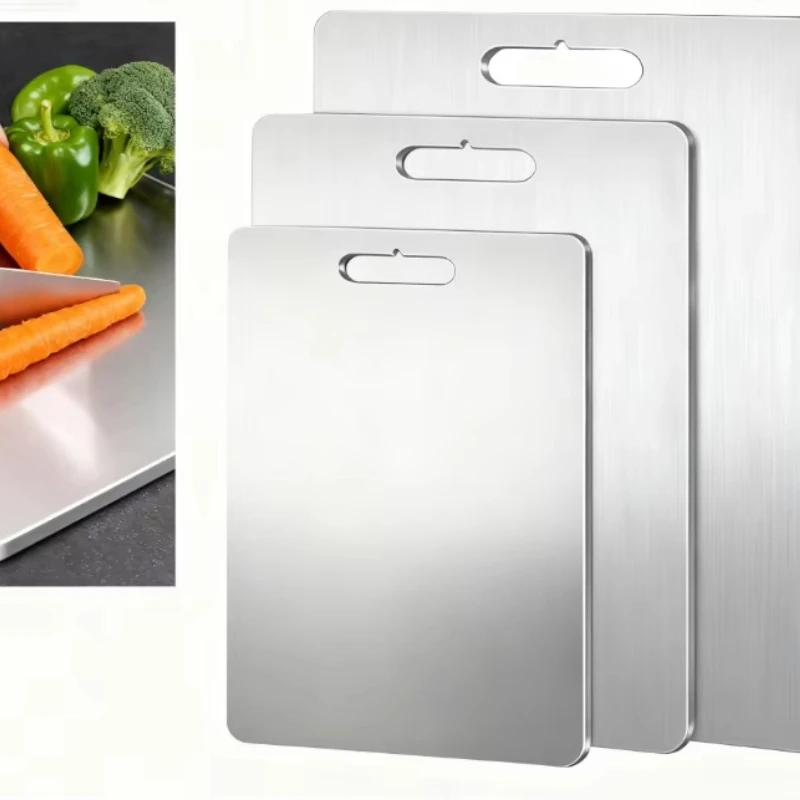 

Double-sided stainless steel kitchen cutting board ecological Chinese multi-functional thickened cutting board antibacterial