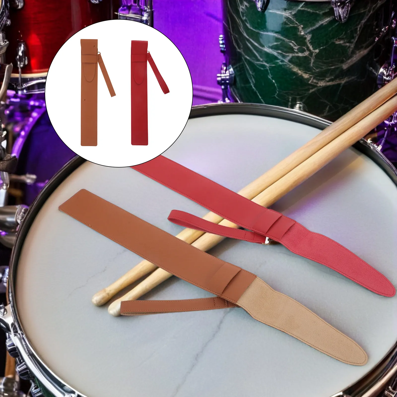 

Портативный чехол для барабанных палочек, 2 шт., в ретро-стиле, стильный, прочный, с надежной защитой и надежной застежкой для перкуссионных палочек