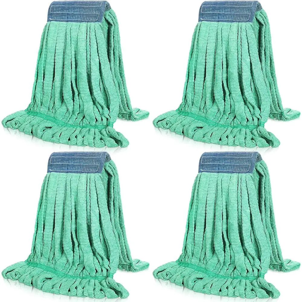 

4-Piece Industrial Microfiber Mop Replacement Tubes with Looped Ends for Floor Cleaning, Suitable for Home and Commercial Use (L