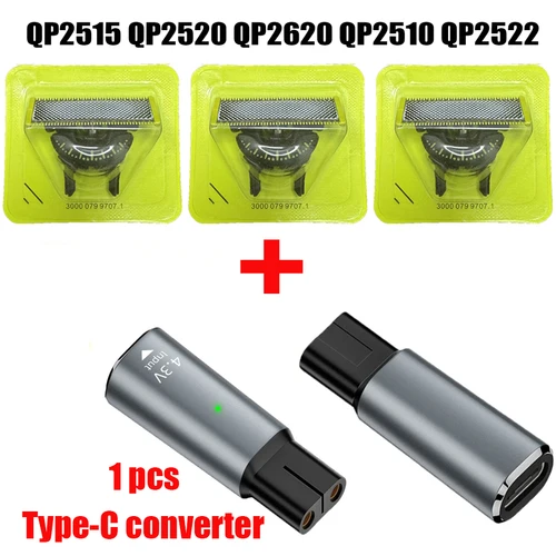 Cuchilla de repuesto KVIFO de 360 grados para afeitadora OneBlade y One Blade QP6651/30 QP2834/20 QP6551/15 QP6541/15 QP2734/20