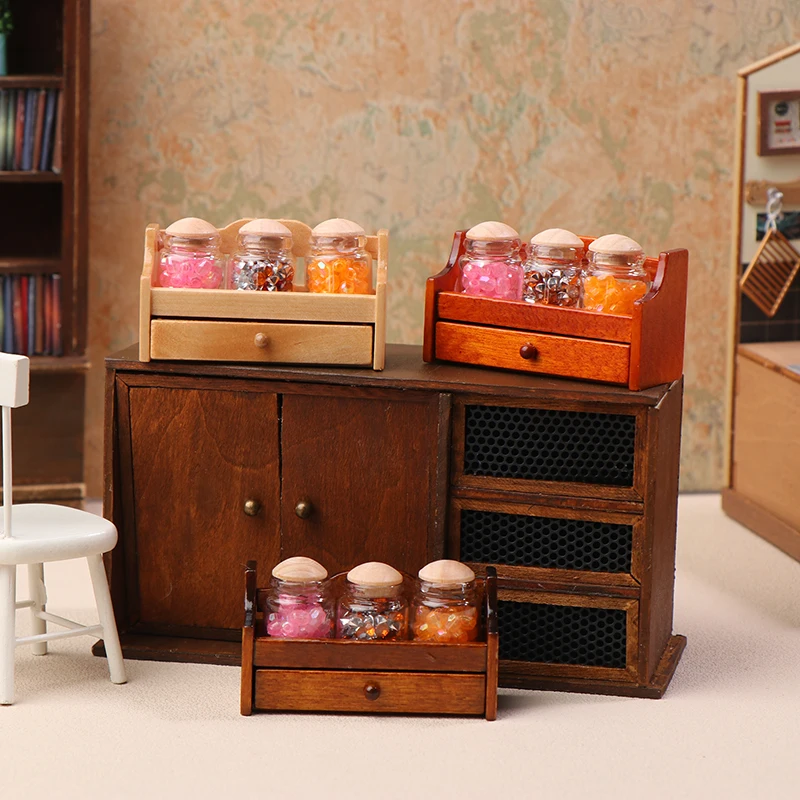 Mini support de pot pour maison de poupée, support de rangement avec pot, Mini décoration de cuisine, accessoires de décoration de scène de maison de poupée, 1/12