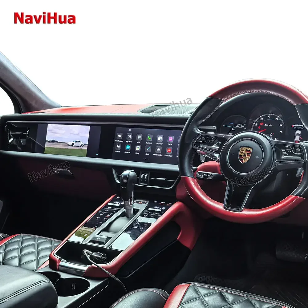 

Navihua New Dual Screen Android Car Radio With Co-pilot Entertainment GPS Navigation Android Carplay For Porsche Macan 2014-2017