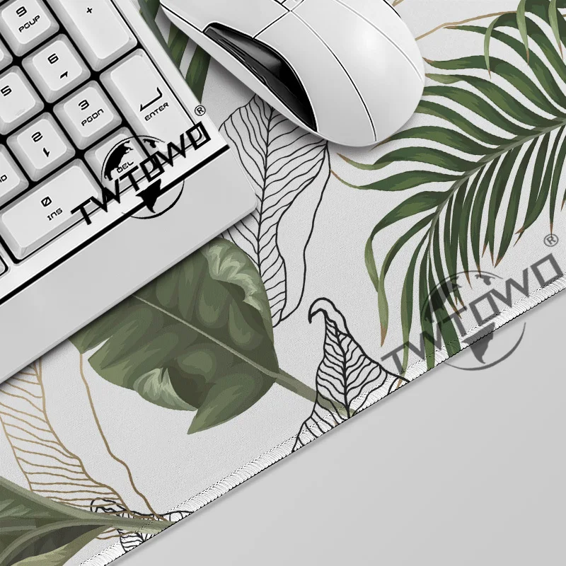 Mouse Pad Simple Green Leaves Gaming printon demand New Home Computer Mousepad XXL Playmat Office Laptop Desktop Mouse Pad
