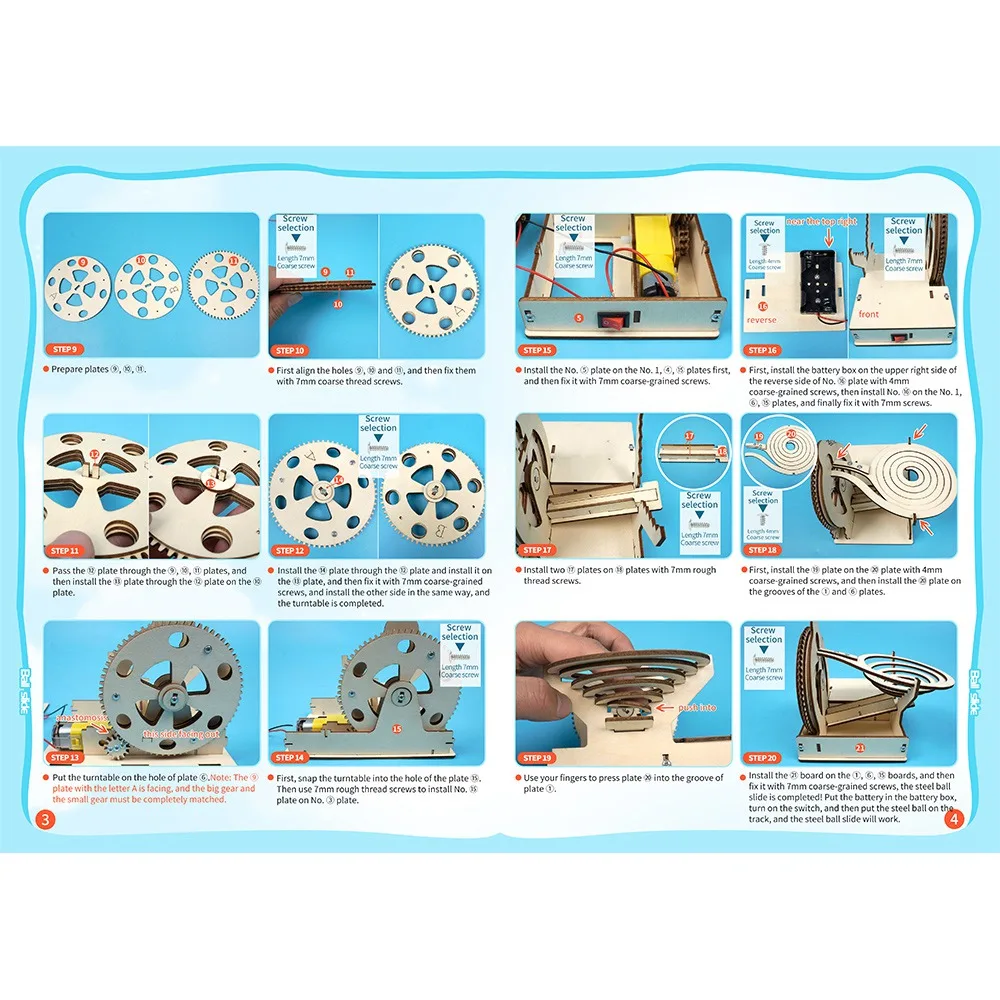 

Power Tool Sets Wooden Marble Run 3D Puzzle Educational Toy Mechanical Kit Maze Ball Building Coaster for Children Teen Birthday