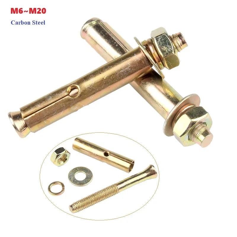 

Carbon Steel Color Galvanized M6 M8 M10 M12 M14 M16 M18 M20 Hexagonal Head Expansion Screw Expansion Concrete Sleeve Anchor Bolt