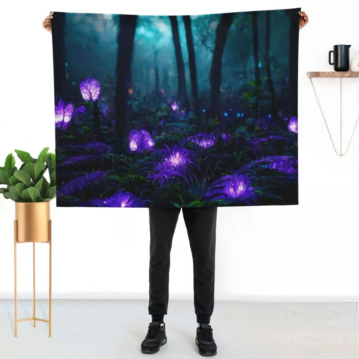 Illustration of the Na'vi from the movie Avatar Throw Blanket couch cozy soft plush fuzzy picnic outdoor blanket