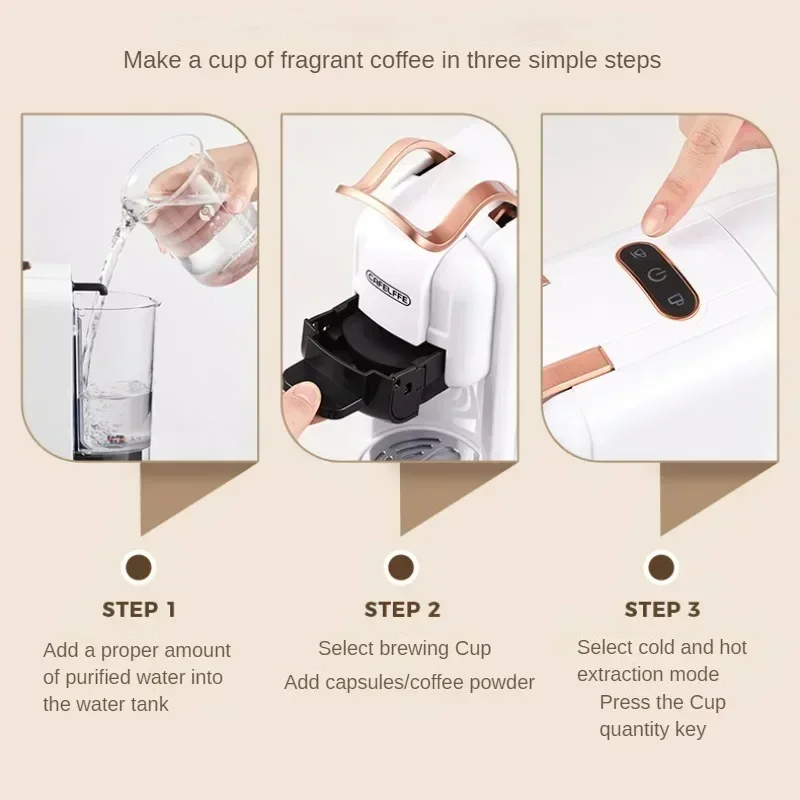 220V 4 in 1 다중 캡슐 커피 메이커 기계 소형 휴대용 맞춤 Dolce Gusto Capsule ESE Pod Ground 19Bar Hot/Cold