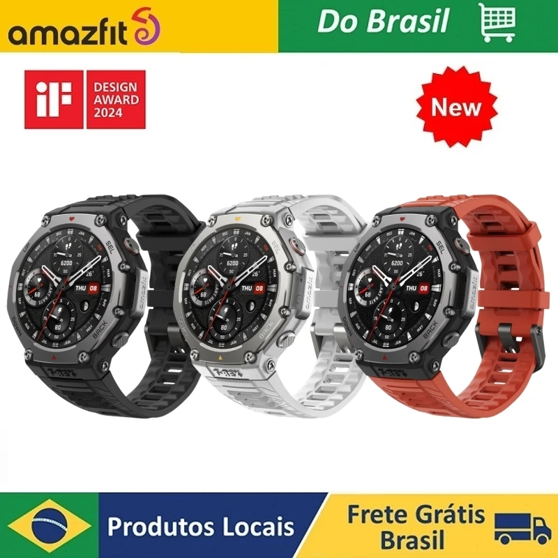 Amazfit T-Rex 3 Relógio inteligente militar 48 mm, Relógios de fitness com GPS, AI, Controle de voz, Mapas off-line, para Android ou iPhone, 170 modos