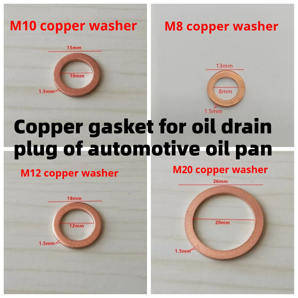 For Oil Bottom Shell Oil Drain Screw Copper Gasket Car Gasket Combination Gasket