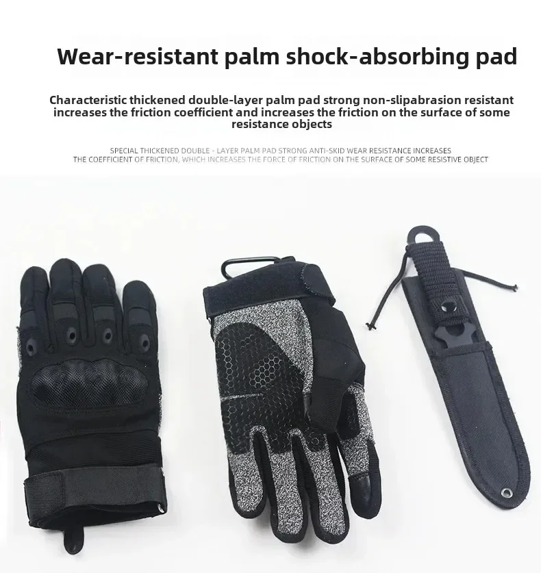 Level 5 Cut & Stab Resistant Tactical Gloves Outdoor Full Finger Protective Gloves for Riding Self-Defense