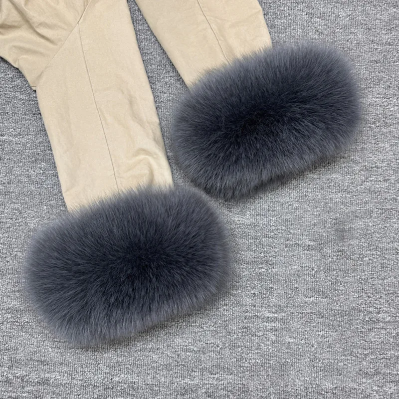 2026 New Fox Fur Cuffs For Women Arm Sleeves Winter Bracelet Coat Accesories Furry Fur Wristband Genuine Real Fur Arm Wrist