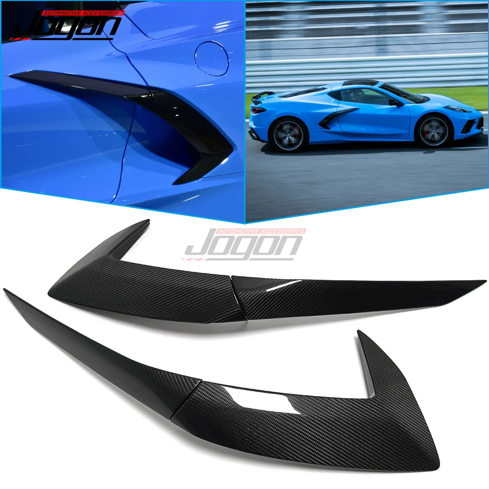 4pcs Car Side Body Vent Trim Real Carbon Fiber Splitter Panel CoverFor Chevrolet Corvette C8 2020 2021 2022 -2025 Accessories