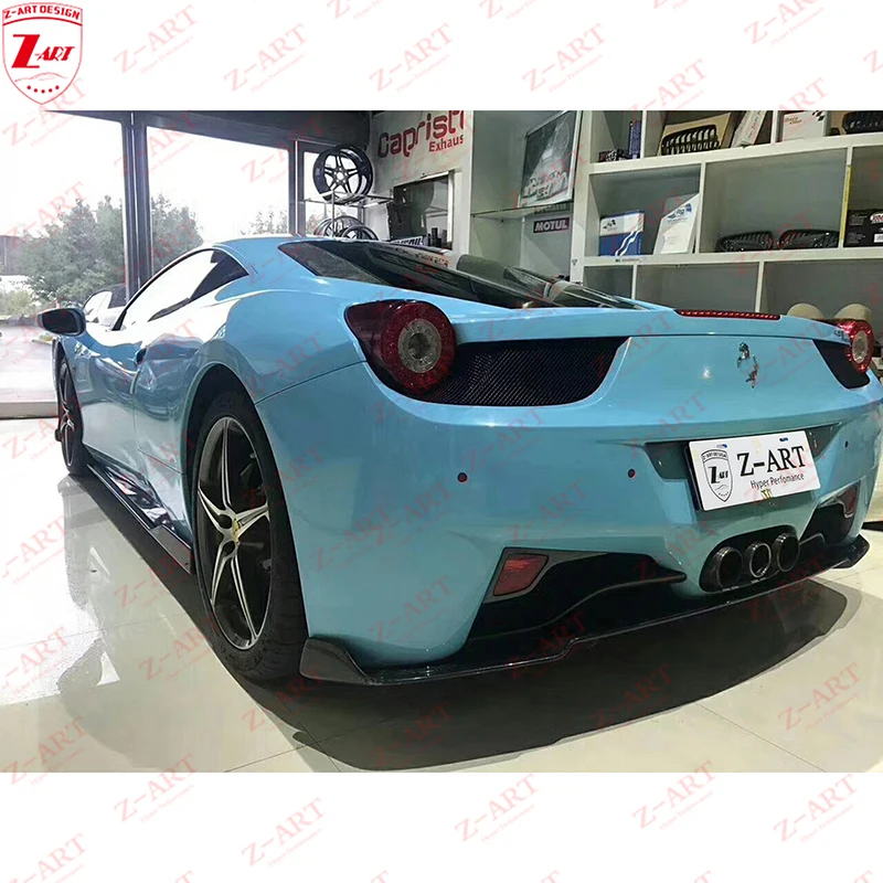 Z-ART 458 Carbon Fiber Side Skirts for Ferrari 458 High Quality Carbon Fiber Side Blades for Ferrari 458 Carbon Fiber Side Lip