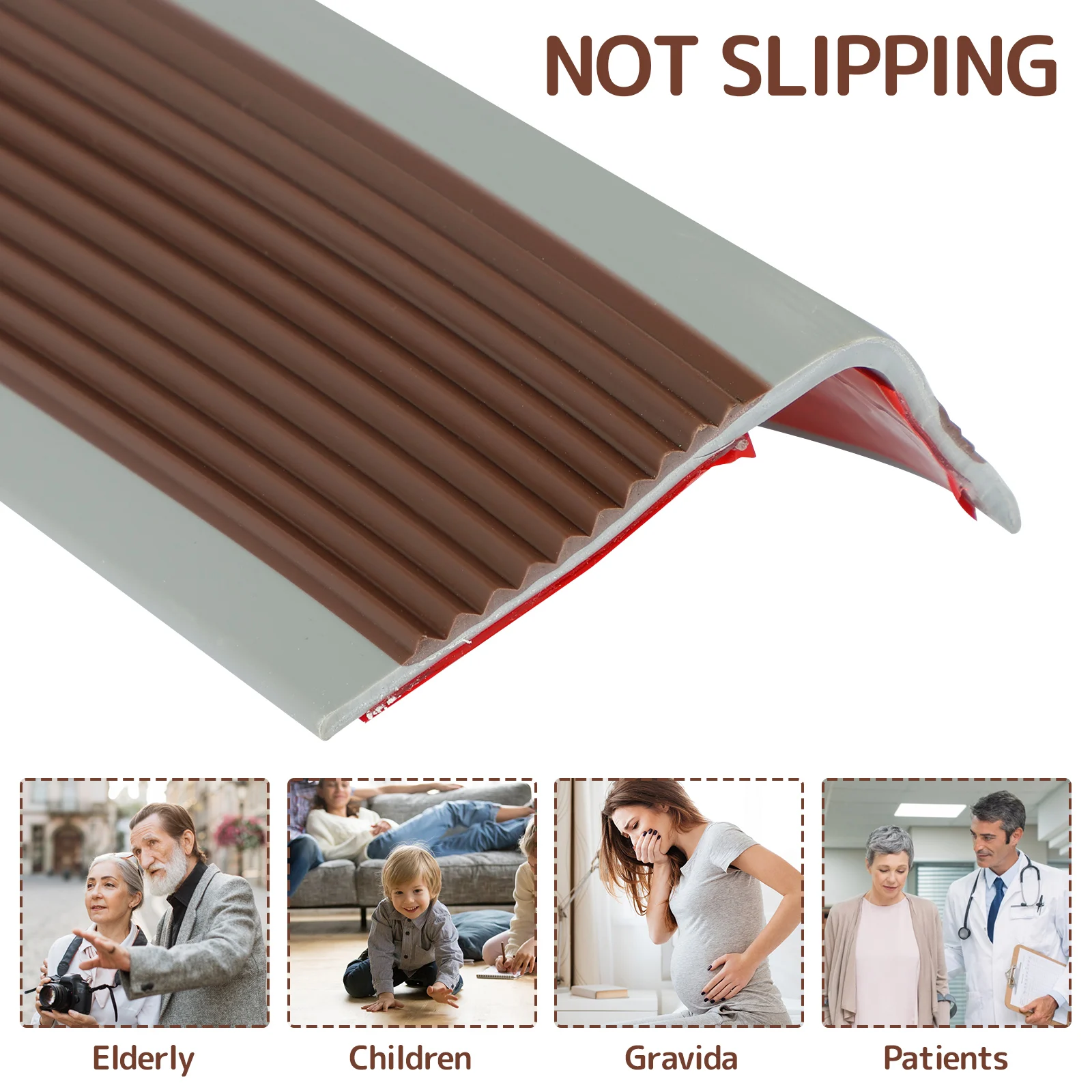 Stair Edge Protector L-Shape Step Edge Trim Strips Non-slip Stair Nose Edging Self-Adhesive PVC Stair Edge Trim Wear Resistant