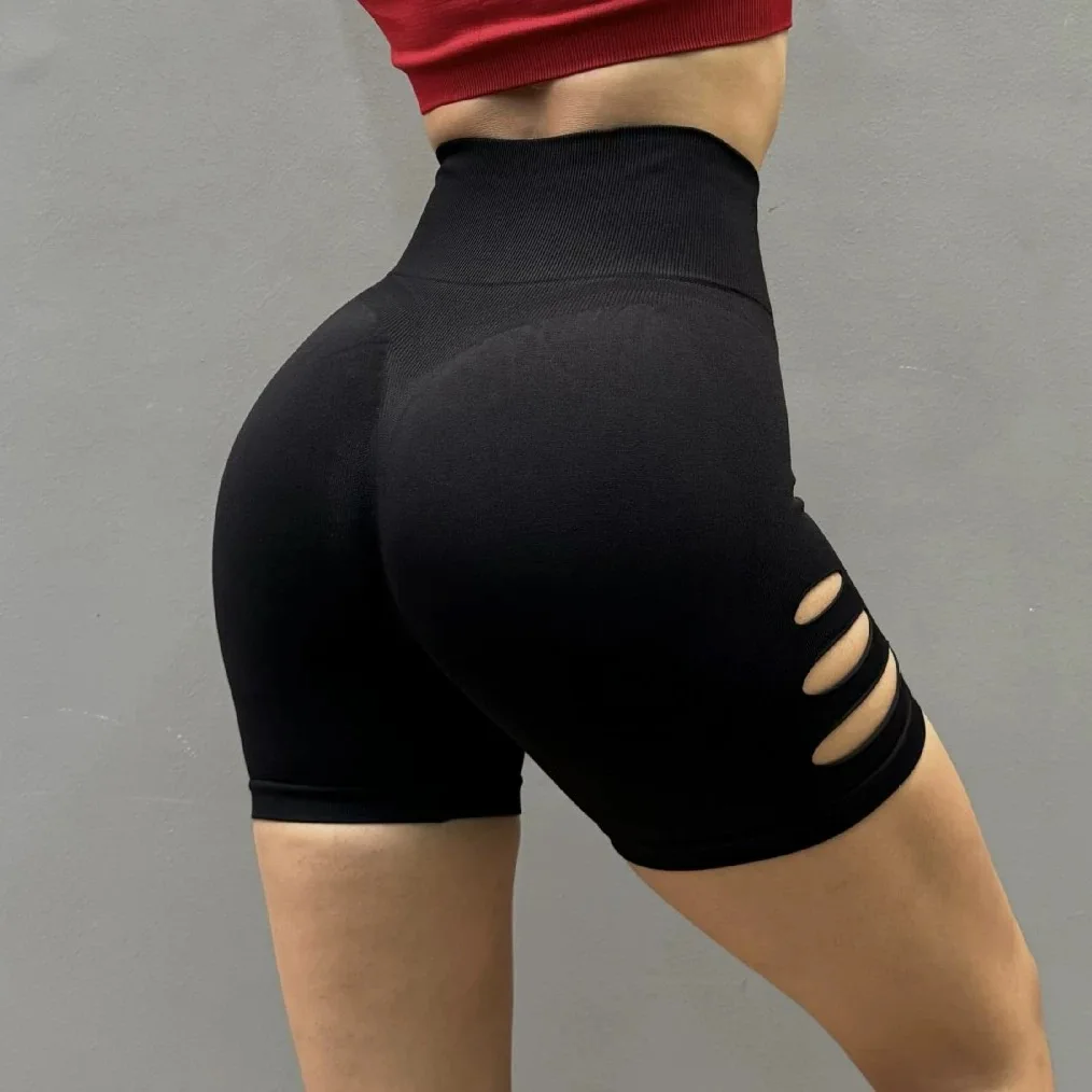 Sexy, durchbrochene Fitness-Shorts für Damen mit professionellem Training, dreiviertel-Sporthose, schönes Design, Yoga-Anzug – Detail 10