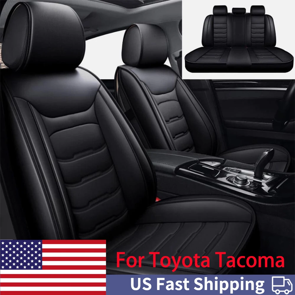

Для Toyota Tacoma чехол из искусственной кожи для автомобиля 5, полный комплект, защитная подушка для передней и задней автомобильной подушки, водонепроницаемая, прочная