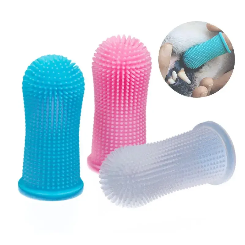 

New pet finger toothbrush silicone toothbrush tool dog cleaning