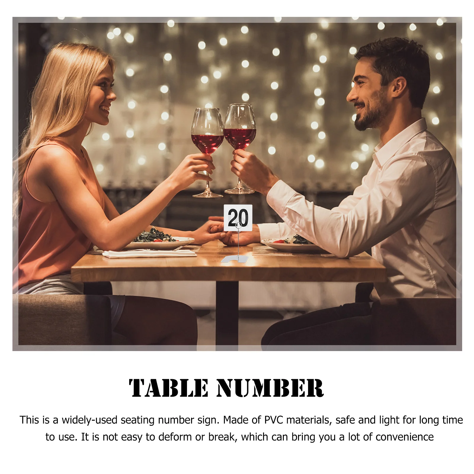 

25Pcs Wear-Resistant Seat Number Markers Double Side Table Number Cards for Restaurant Wedding Festival Reception Decors